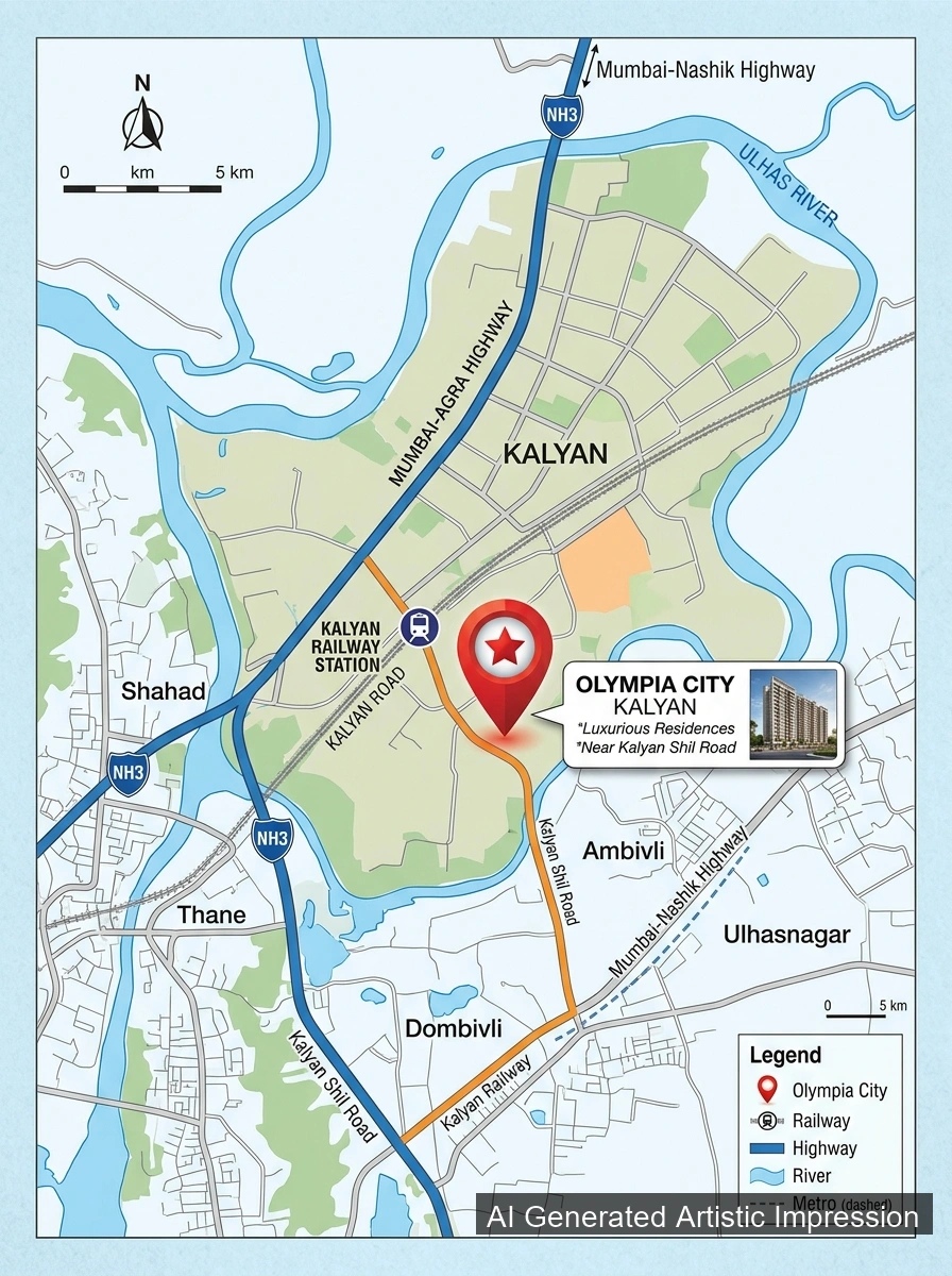 olyampia city kalyan location map